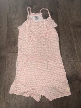 Pink Patterned Smocked Waist romper